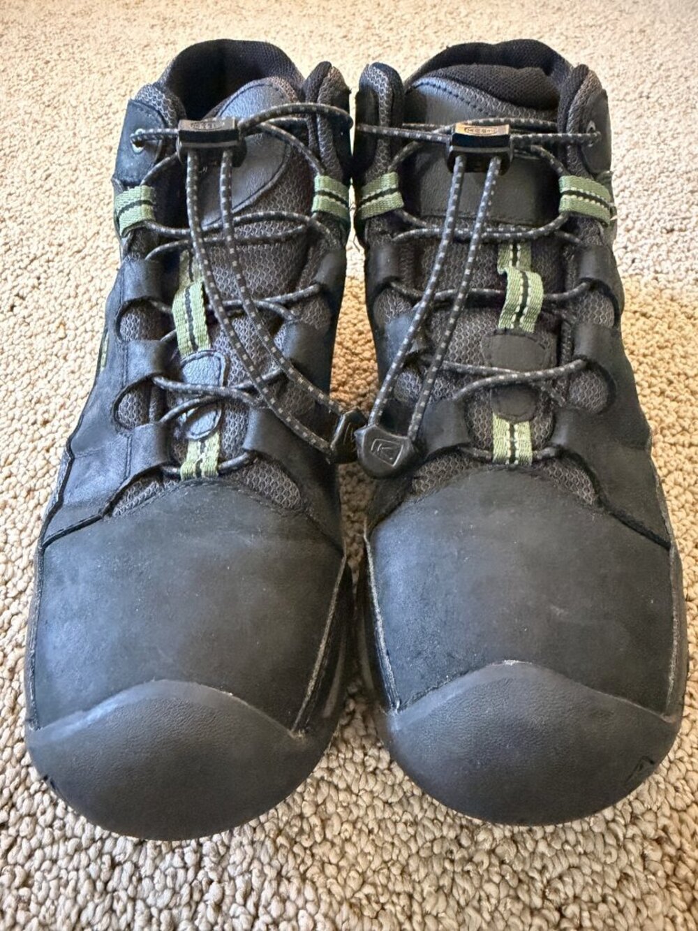 KEEN Kids Targhee Waterproof Hiking Shoes Black Green Size 6